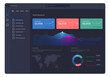 © SriWidiawati - dark themed digital dashboard for data analytics and business intelligence charts graphs world map providing modern interface for monitoring performance metrics and business reports