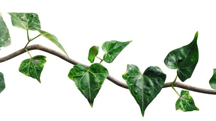 A photo of a tree branch with lush green leaves, ideal for nature-inspired designs and illustrations