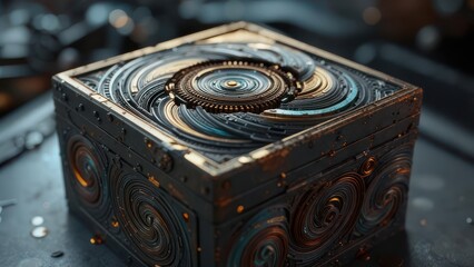 Intricate box with spiral patterns