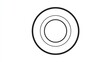 © Udin - Concentric circles, minimalist black line art on white background; three inner circles nested within a larger outer circle