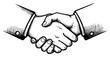 © Mago - Business Partnership Handshake in a Vintage Sketch Style