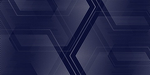 Wall Mural - Modern blue background blue andwhite gradation. Hexagon effec line illustrations simple art modern good soft blurred