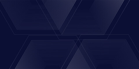Wall Mural - Modern blue background blue andwhite gradation. Hexagon effec line illustrations simple art modern good