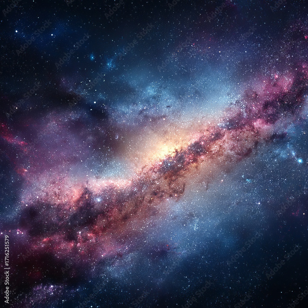 Cosmic Ballet: An artistic depiction of the galaxy, revealing a mesmerizing dance of celestial bodies in a vibrant, ethereal spectacle of color and light.