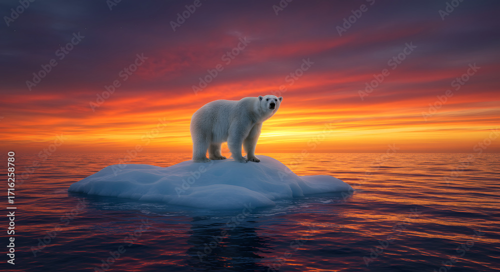 Polar Bear on Iceberg A Symbol of Climate Change and Arctic ...