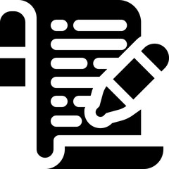 script glyph icon. Strong and solid vector icon for websites, mobile interfaces, presentations, and visual branding. High quality and easy to edit.