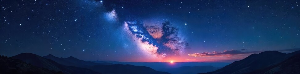 Wall Mural - Stunning vista of a night sky brimming with countless stars, a breathtaking display of celestial beauty  Perfect for astronomy, space, nature, and travel themes ,  nature,  astronomy,  awe