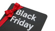 © Borasca - Black friday sale banner with red bow on black card for holiday shopping, discounts, promotions, and seasonal offers