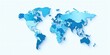 © warunthorn - Detailed World Map with Various Blue Shades and Clean Background