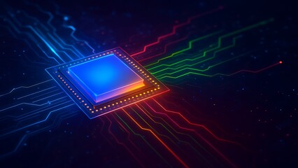 Wall Mural - Central Computer Processors CPU concept - 3d rendering..