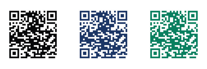QR code vector icon set colorful template symbol illustration. Scanning qr code. QR scanner vector illustration.