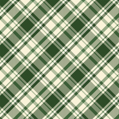Wall Mural - Plaid with twill weave repeat pattern.Tartan checkered seamless pattern in green and beige.Gingham geometric graphic vector illustration background design for fabric and prints.