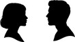 © abdelrahman - vector profile silhouettes of a man and a woman looking in the same direction. face of a man and a woman, side view