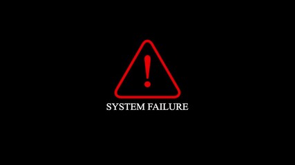 System Warning, Virus Alert, Cyber security Technology, System failure Warning,with black background and 4k video animation.