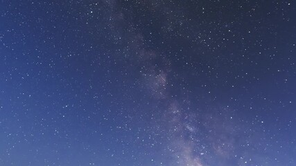 Wall Mural - Starry sky timelapse background. Beautiful night sky with Milky Way galaxy on dark sky.