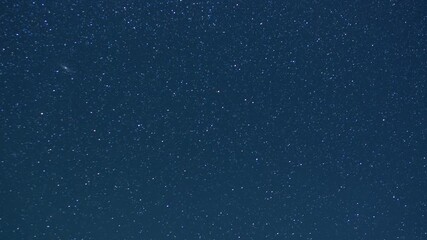 Wall Mural - Starry sky timelapse background. Beautiful night sky with Milky Way galaxy on dark sky.
