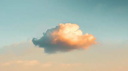 Wall Mural - A lone cloud floats above a peaceful beach scene