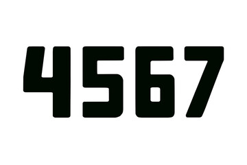 Vector art of digital display showing four, five, six and seven ideal for illustrating technology, time, or numerical concepts