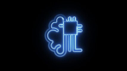 Digital Mind Isolated on Black Background, Technology Concept
