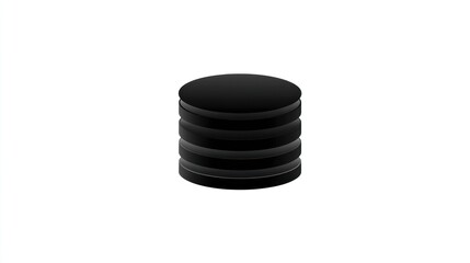 Stack of black circular objects