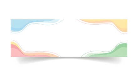 Abstract Colorful Wavy Banner with White Background