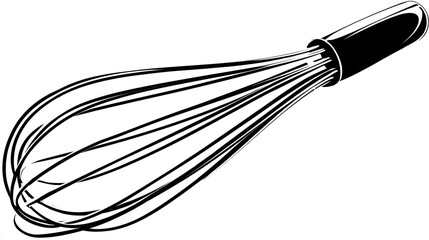 Black and white whisk utensil