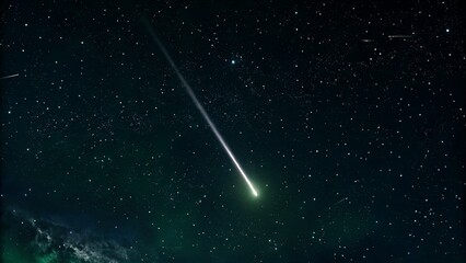 Wall Mural - Bright Shooting Star Meteor in Starry Night Sky