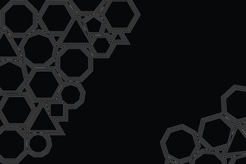 Wall Mural - abstract white lines digital geometric contemporary stripe line art curve on black background element concept for business futuristic technology concept suit over poster banner brochure header EPS 10