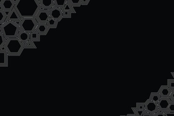 Wall Mural - abstract white lines digital geometric contemporary stripe line art curve on black background element concept for business futuristic technology concept suit over poster banner brochure header EPS 10
