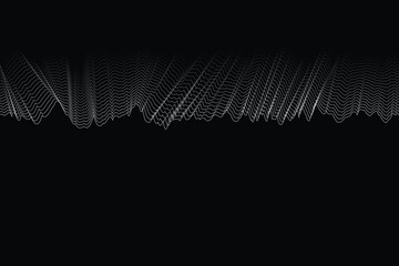 Wall Mural - abstract white lines digital geometric contemporary stripe line art curve on black background element concept for business futuristic technology concept suit over poster banner brochure header EPS 10