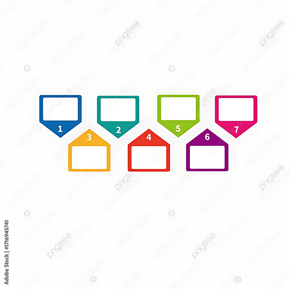 Colorful Infographic Template Seven-Step Process Diagram Stock Photo ...