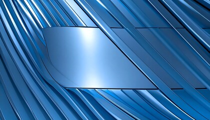 Abstract Blue Gradient Background with Diagonal Lines and Metallic Panel