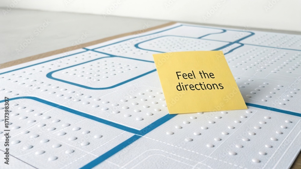 Sticky Notes Map Yellow sticky note on map graphic with message Feel the directions for ...