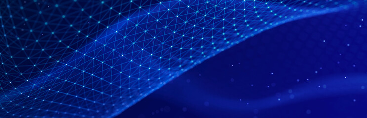 Wall Mural - Polygonal background with dots and lines. Network connection structure. Science and technology. 3d