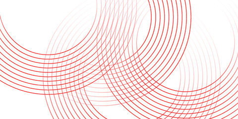 Wall Mural - Abstract white background with red circle lines. Digital future technology concept.