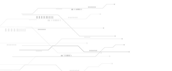 Wall Mural - Vector futuristic electronic circuit technology white background.