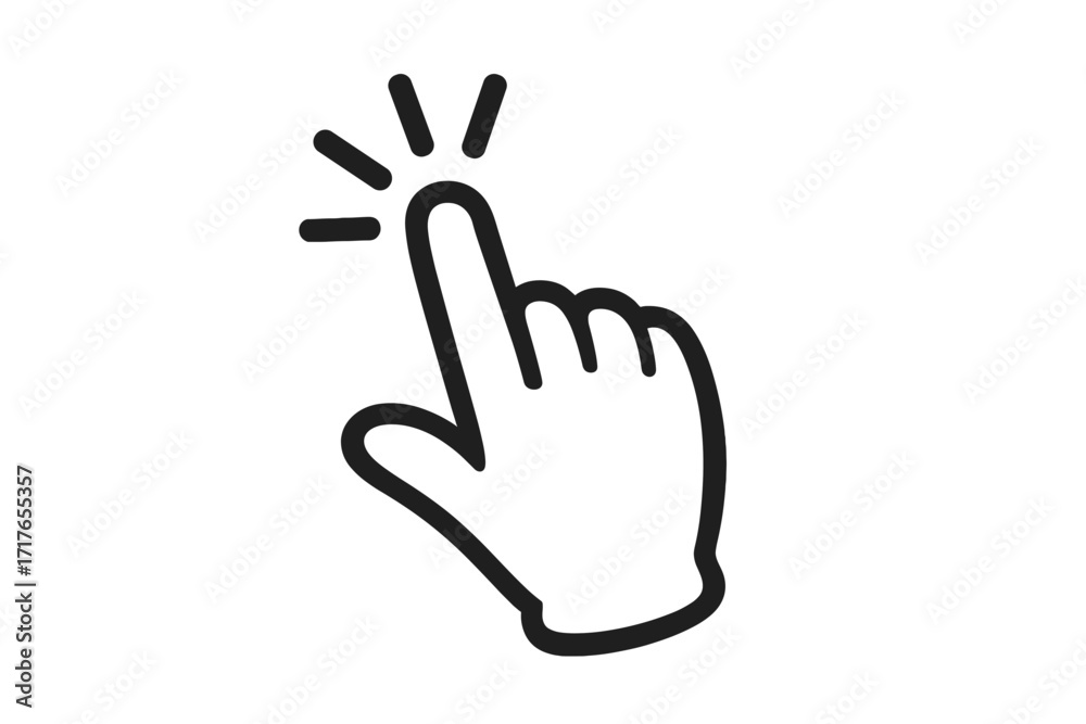 Cartoon Computer Clicker Icon Pointer cursor computer mouse icon, click pointer symbol, vector ...