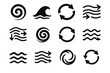 © Nata - Wave circle icons currents arrows tidal vector current circulation gyre ocean icon