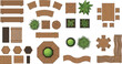 © Kalsoom - Outdoor furniture top view for landscape architecture aditable