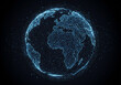 © Amithachapa - A digital Earth globe is surrounded by a complex web of glowing connected network lines for communication