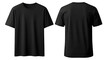 © Taslima - Black tshirt front and back view isolated on transparent background