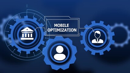 Mobile optimization concept video technological progress and business growth in digital marketing