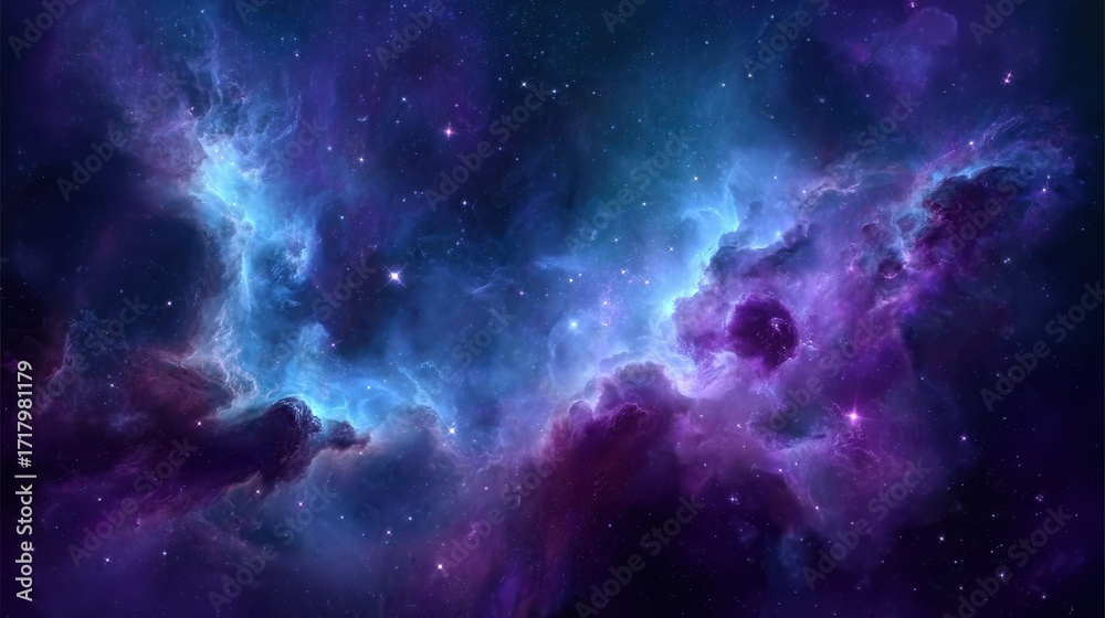 Space cosmic backdrop with nebula and stars, glowing supernova effect ...