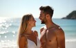 © Joseph - Loving couple enjoy summer at beach. High quality