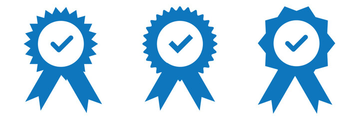 Wall Mural - verified badge icon tick symbol vector approved check mark icon. blue checkmark icons - certificate 
