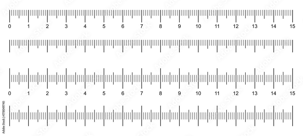 Informal Unit Ruler Ruler scale with markings and numbers in centimeters and millimeters ...