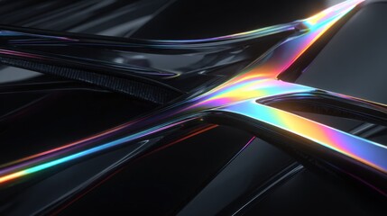 Abstract metallic rainbow design