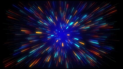 Wall Mural - Seamless Looping Warp Speed Light Burst Effect Animation
