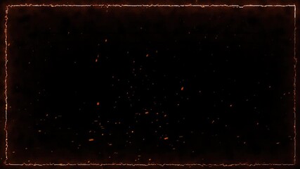 Wall Mural - Seamless Looping Burning Frame with Flying Fire Sparks
