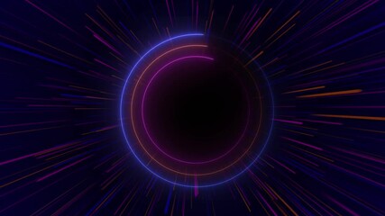 Wall Mural - Seamless Looping Glowing Circular Light Burst Background
